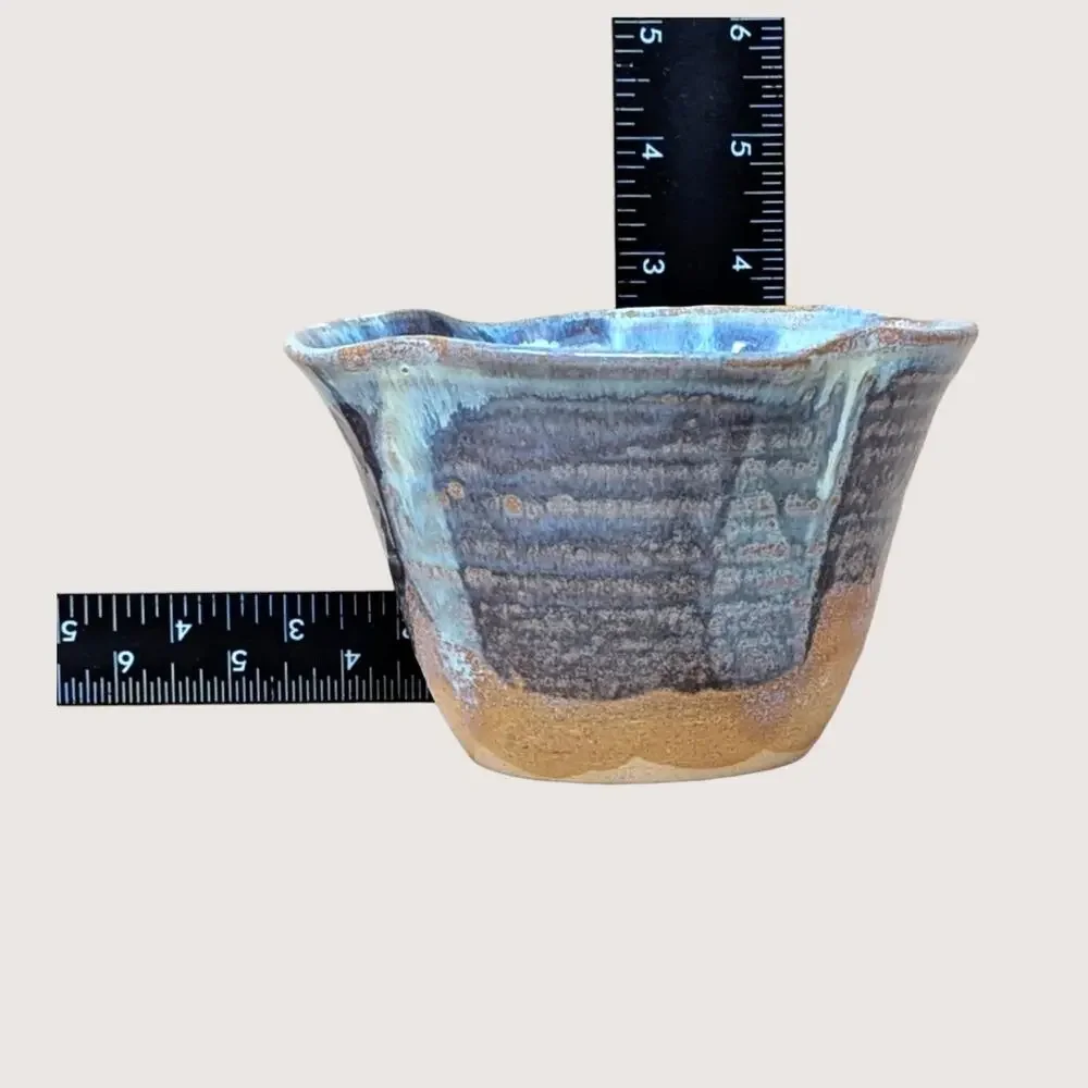 Vintage Blue Handcrafted Studio Pottery Bowl